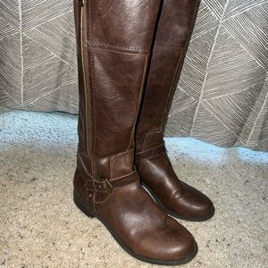 G by Guess brown knee high fall boots size 11 zipper closure buckle